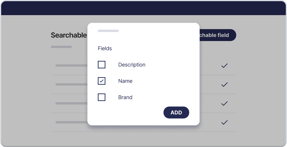 How to setup Searchable fields