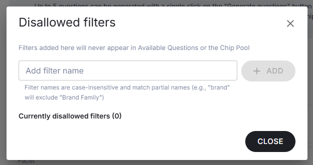 Disallowed filters