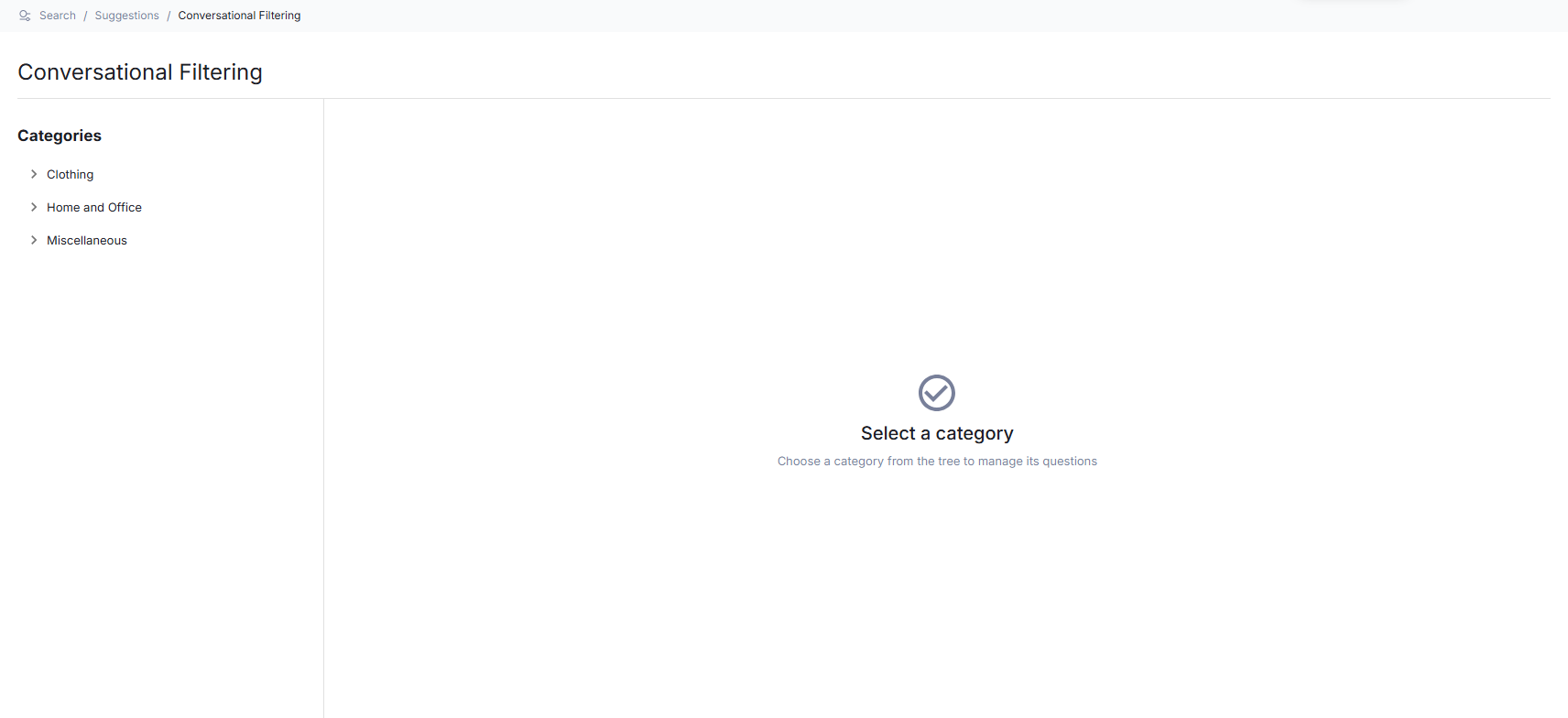 Conversational Filtering page overview